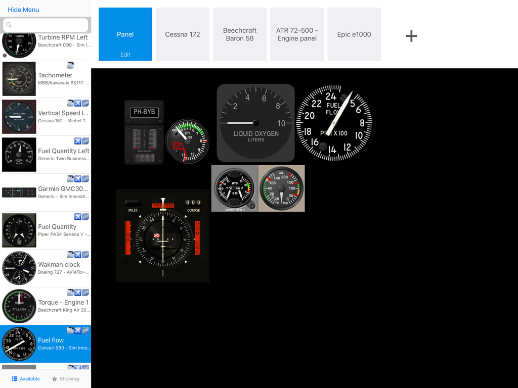 Air Manager - Customizing a flight simulator instrument panel in Air Manager