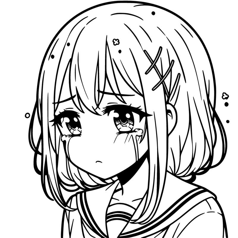 sad anime girl