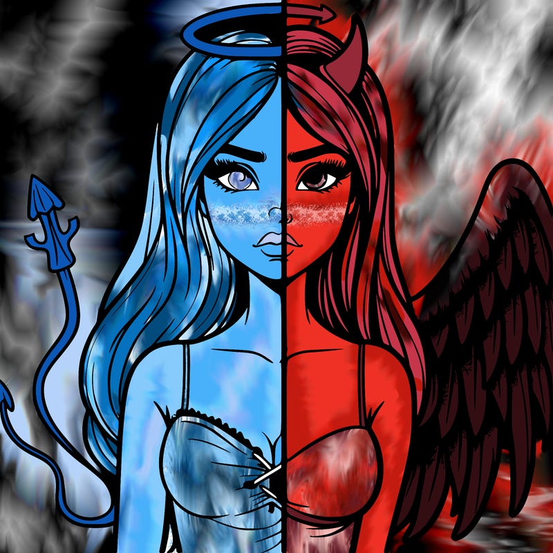 devil vs angel realistic girl