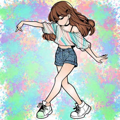 realistic girl danceing