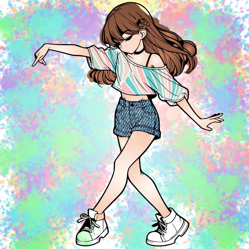 realistic girl danceing