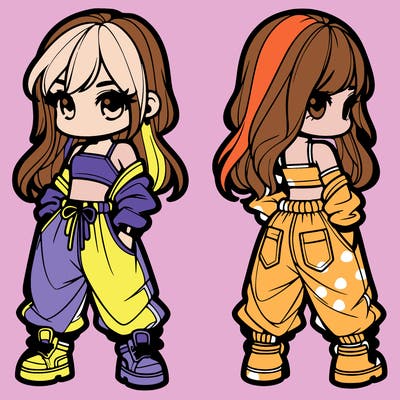 girl in crop top and baggy pants