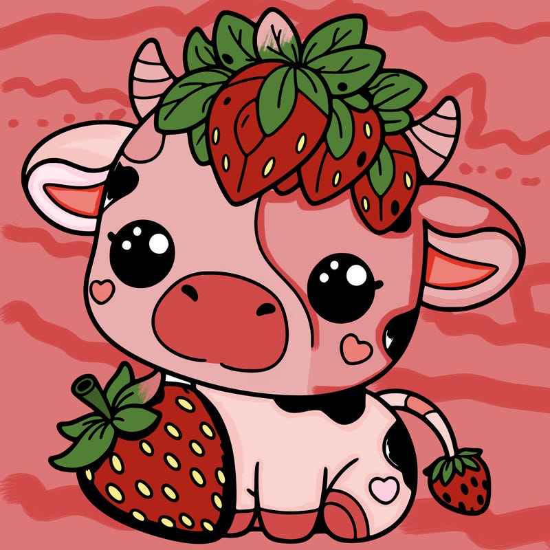 cute strawberry cow
