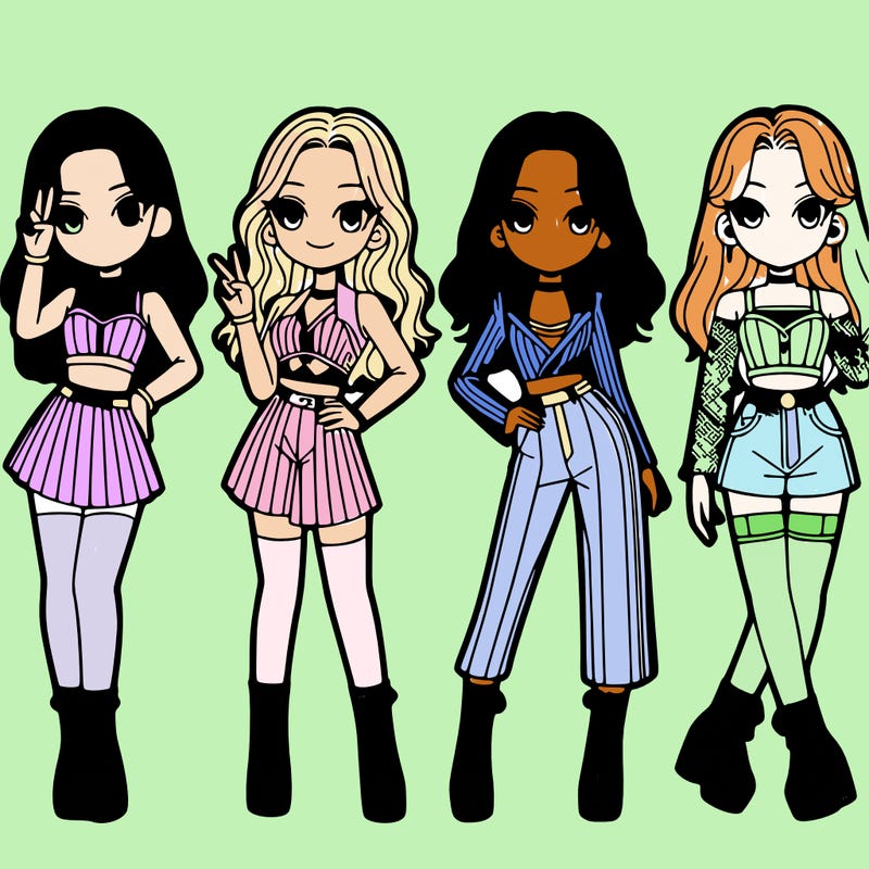 4 korean k-pop girls