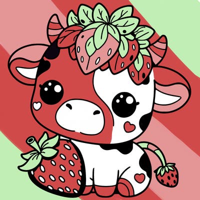 cute strawberry cow
