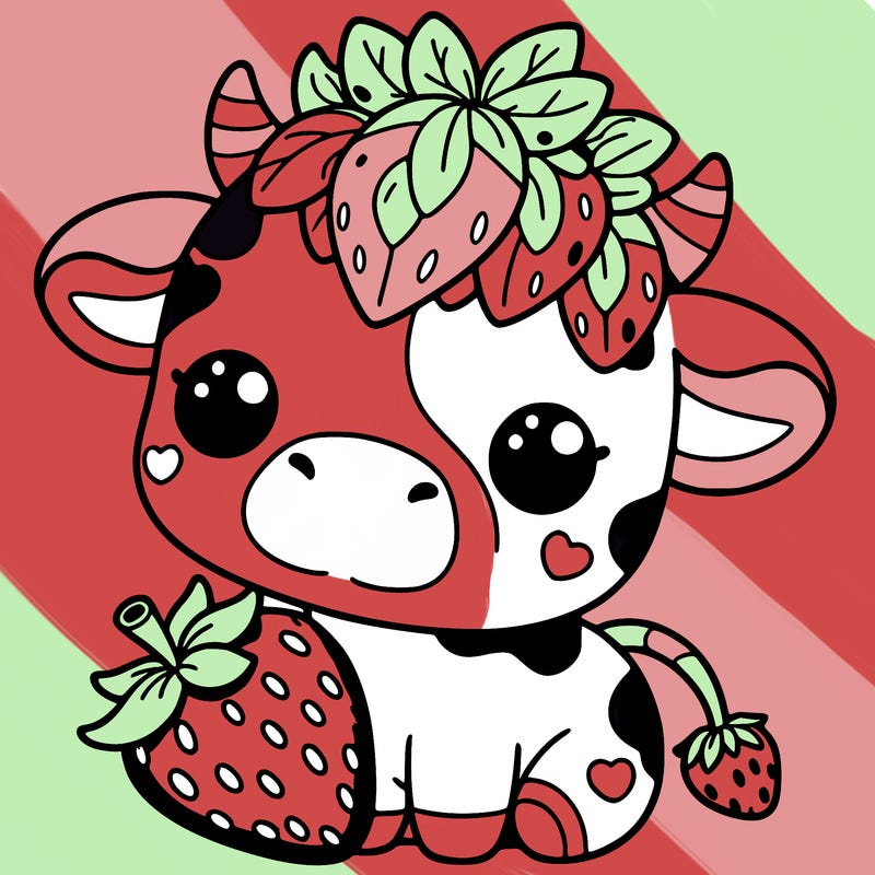 cute strawberry cow
