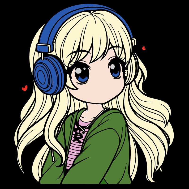 girl with headphones