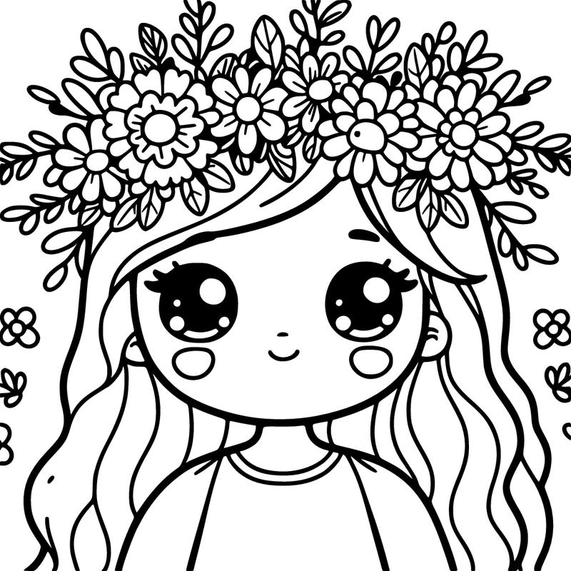 girl with flowers crown