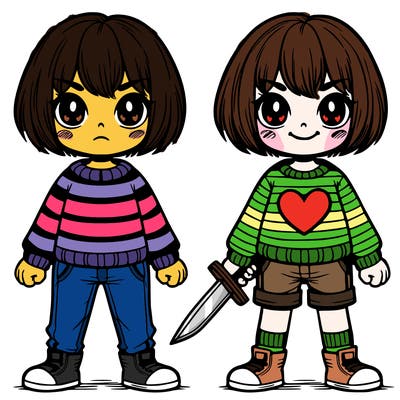 frisk and chara undertale