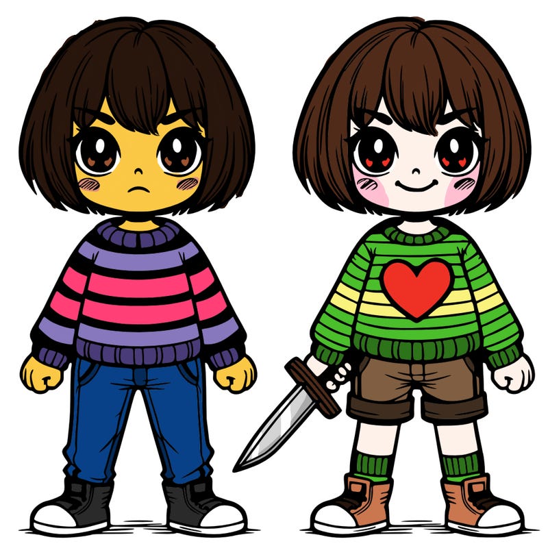 frisk and chara undertale