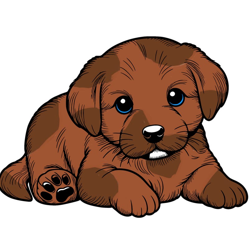 a cute realistic puppy