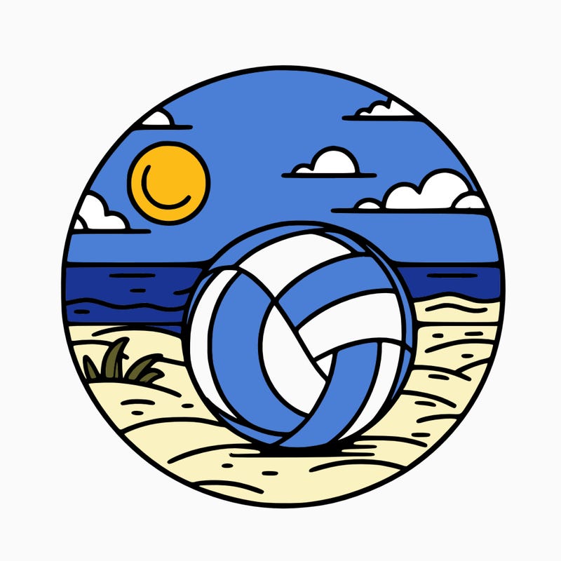 volleyball on a beach