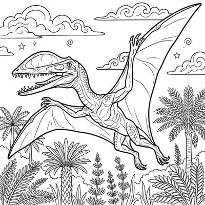 Embark on a journey to the Early Cretaceous with this captivating Anhanguera pterosaur coloring page. Bring this magnificent flying reptile to life with your favorite colors and imaginative flair.