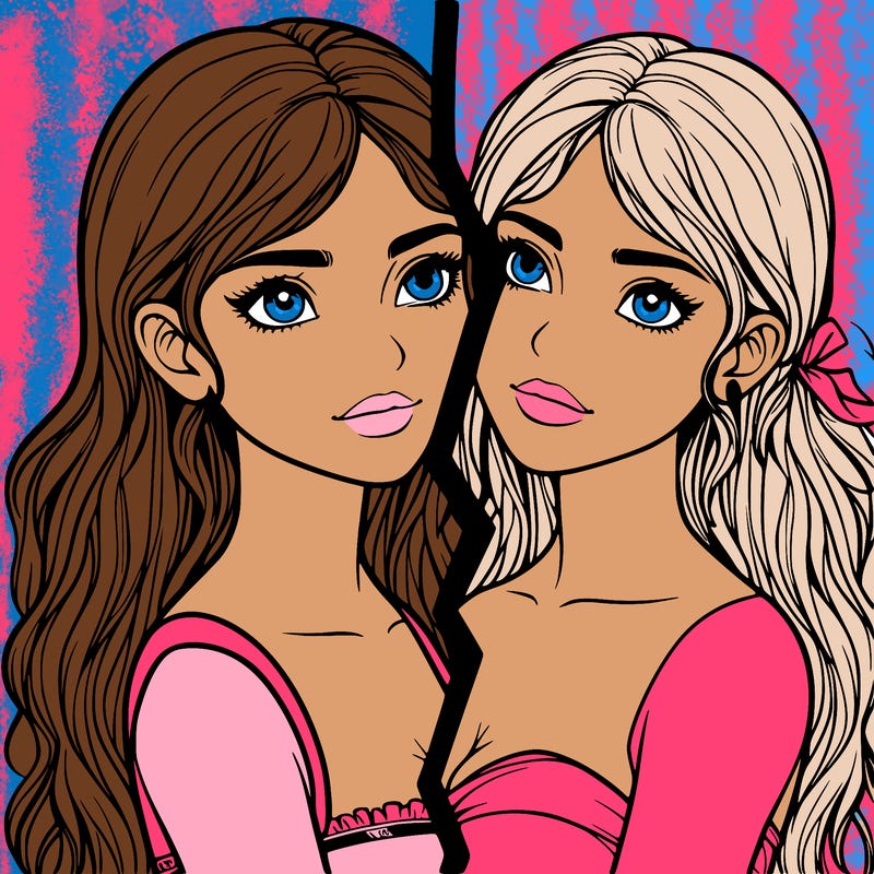 split realistic girl