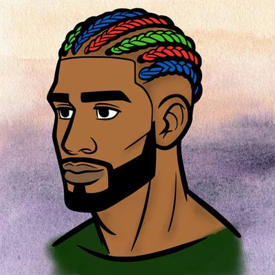 human man with short braids