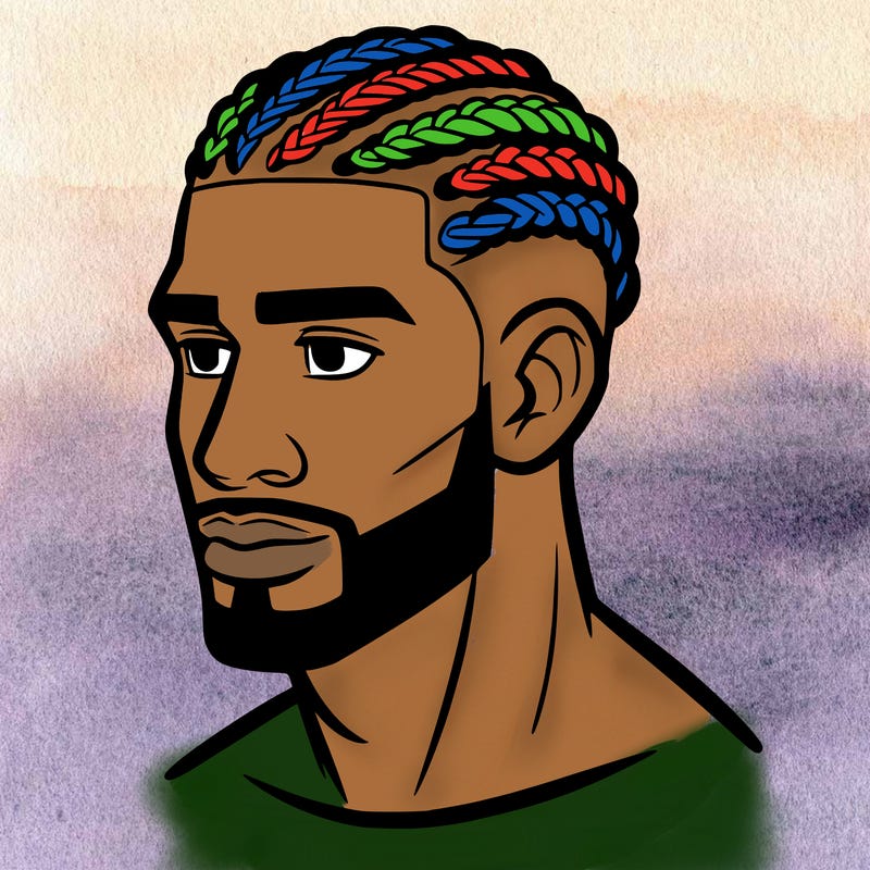 human man with short braids