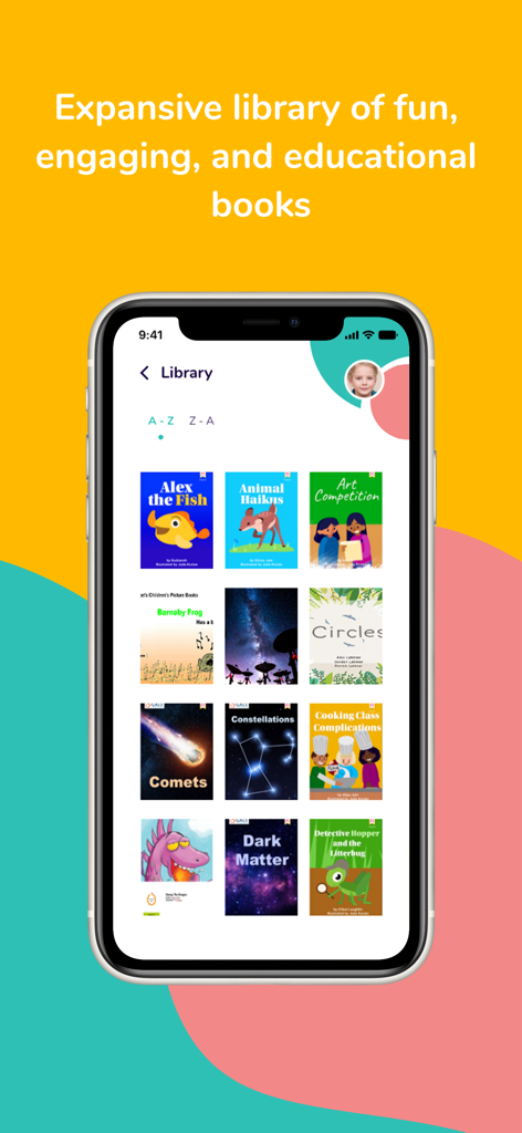 A digital library of colorful children's books on the Readability app