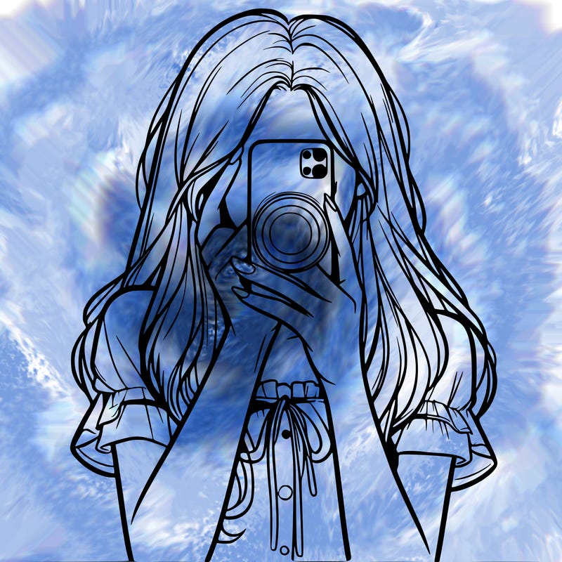 a realistic girl holding her phone taking pictures