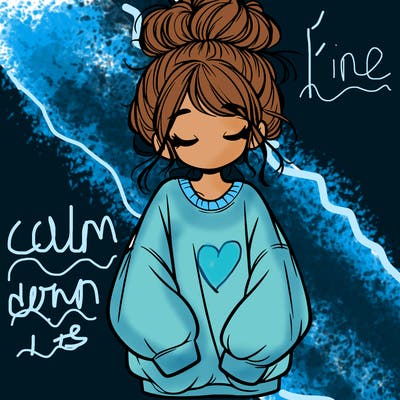 girl with baggy sweatshirt and messy bun