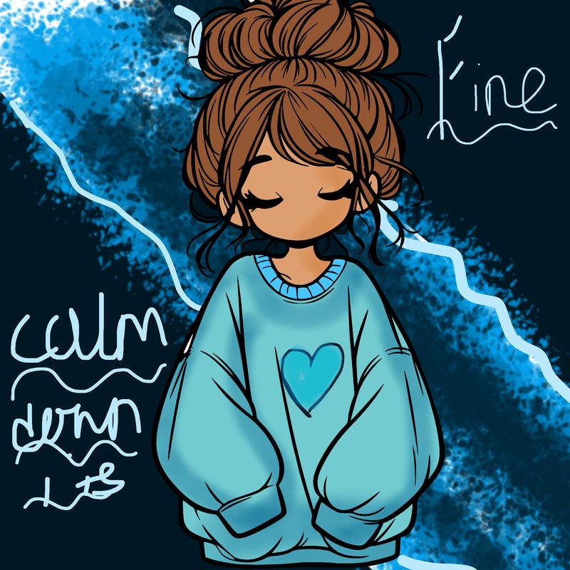 girl with baggy sweatshirt and messy bun