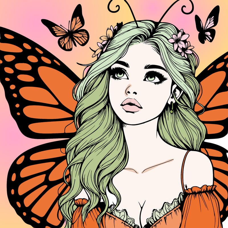 butterfly fairy realistic girl