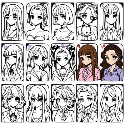 girls that look diffrent anime