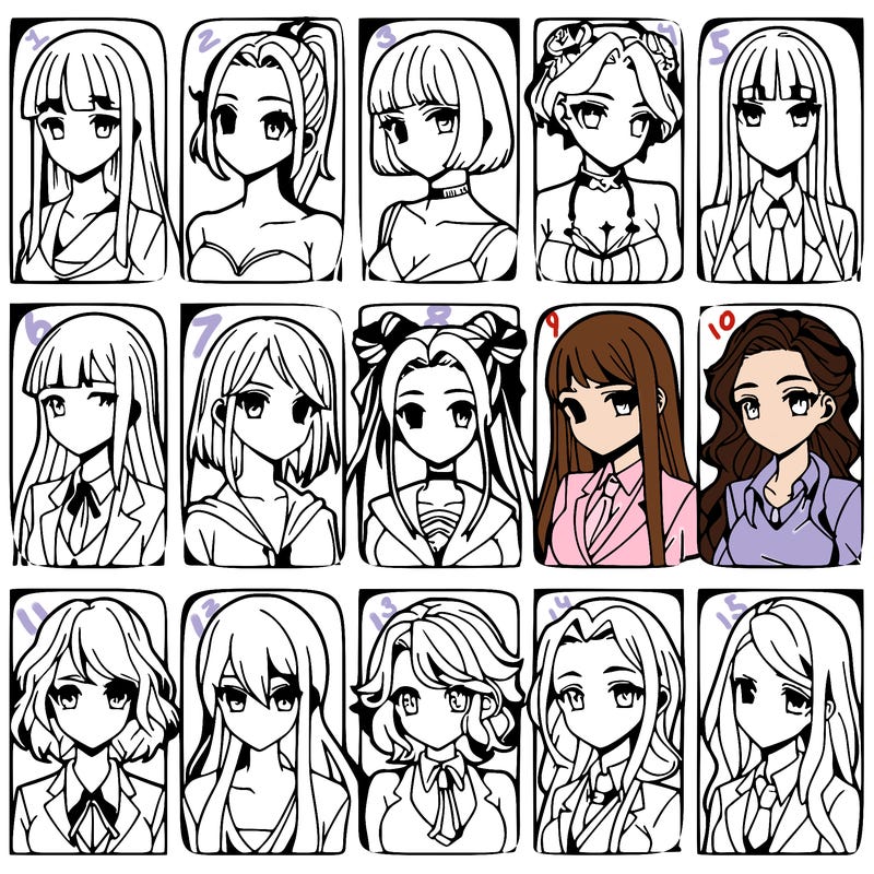 girls that look diffrent anime