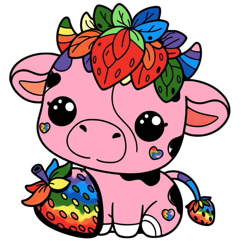 cute strawberry cow