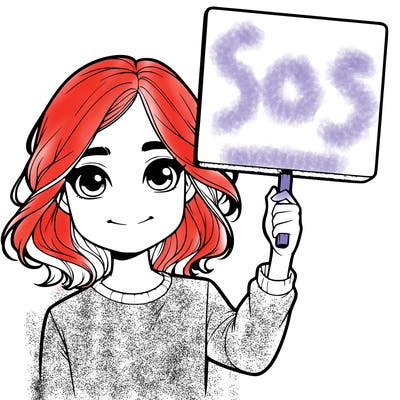 realistic girl holding up a sign