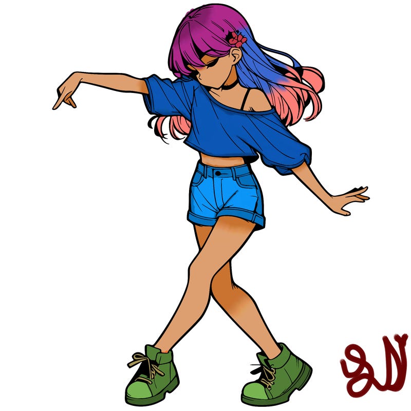 realistic girl danceing