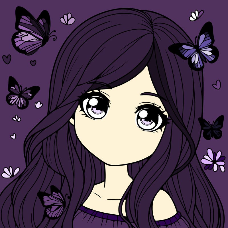 realistic girl with butterflies around her
