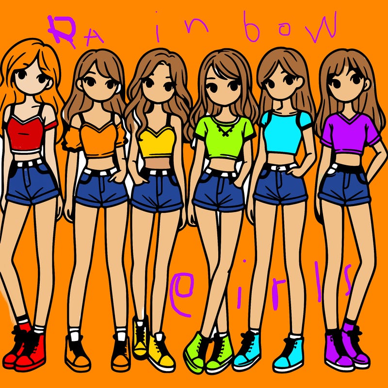 a group of girls wearing crop tops and shorts