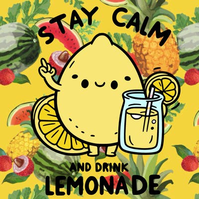 stay calm and drink lemonade