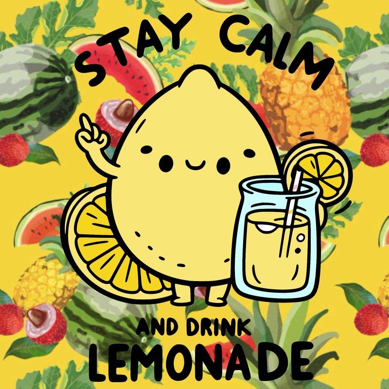 stay calm and drink lemonade