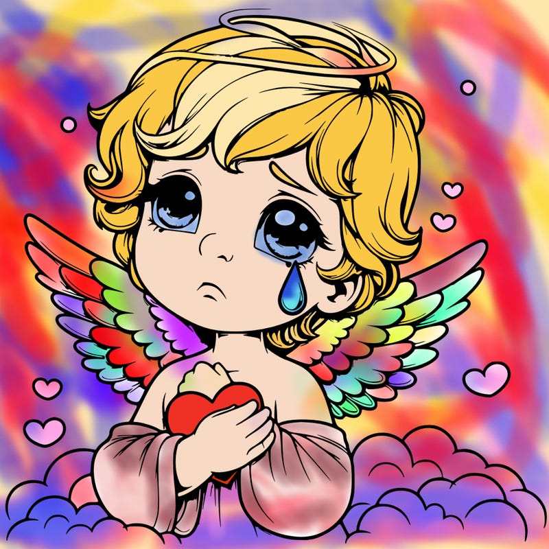 realistic angel holding a tear for my loved one