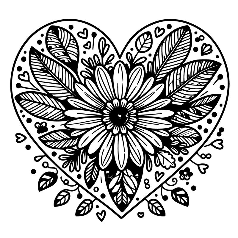 detailed flower heart.