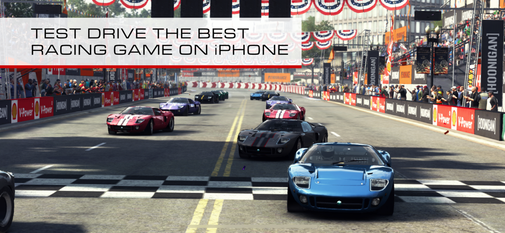 GRID™ Autosport Custom Edition - iPhone版GRID Autosport Custom Editionで、トラックを走る複数のスポーツカー