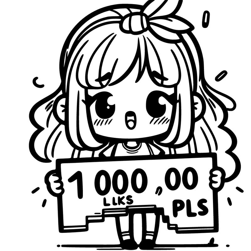 girl holding a sign saying 100000 lks pls