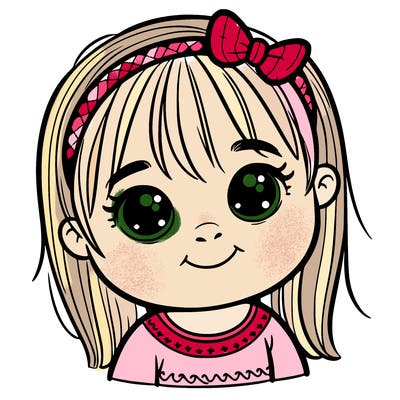 a sweet 6-8 year old girl with down syndrome