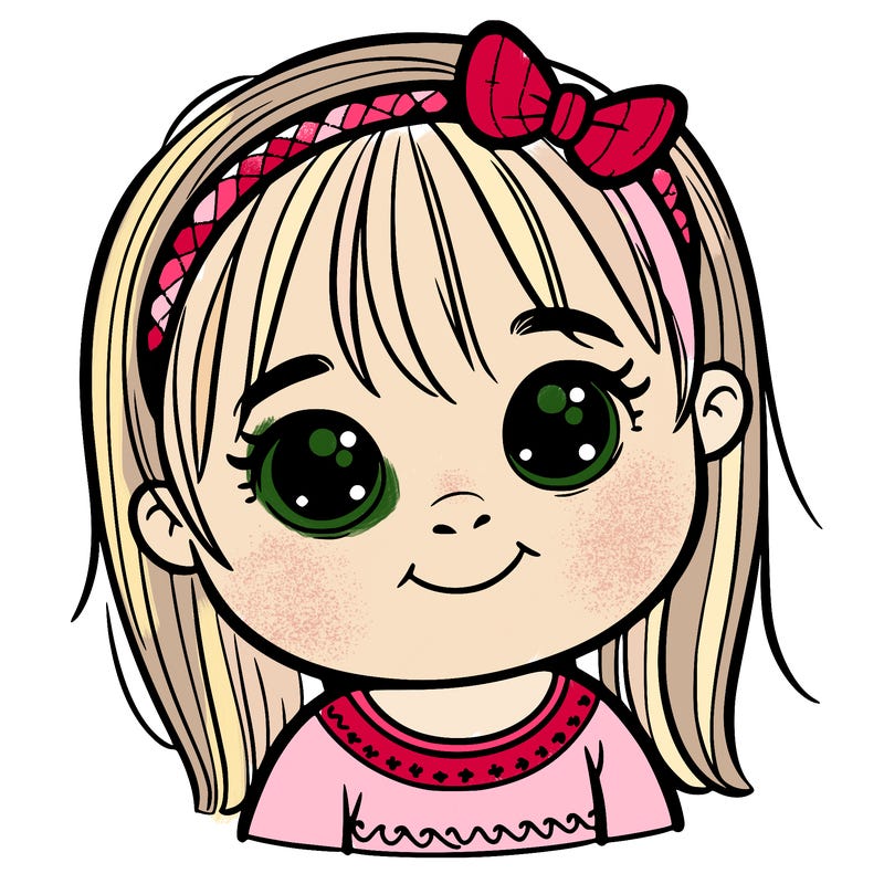 a sweet 6-8 year old girl with down syndrome