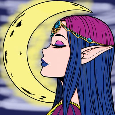 a realistic moon elf