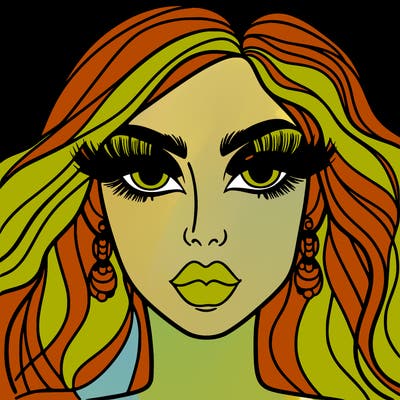 woman with extravagant makeup