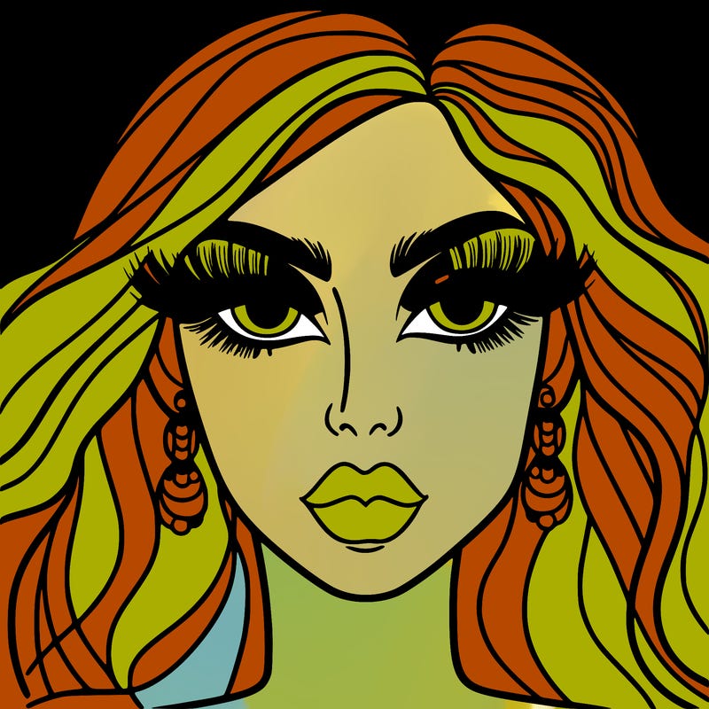 woman with extravagant makeup