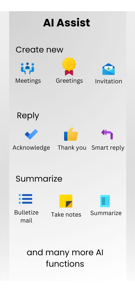 AI Assist features in Webmail App for smart replies and email summaries