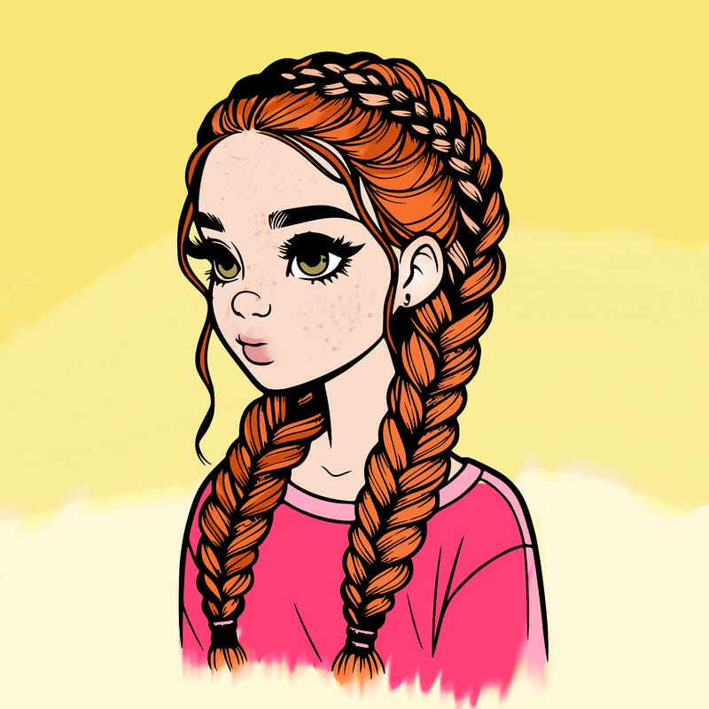 realistic girl with braids