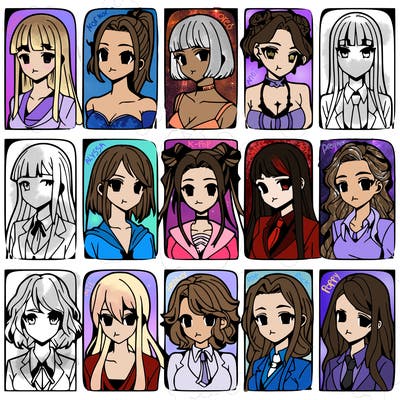 girls that look diffrent anime