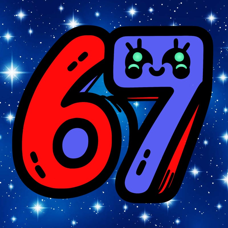 the numbers 67