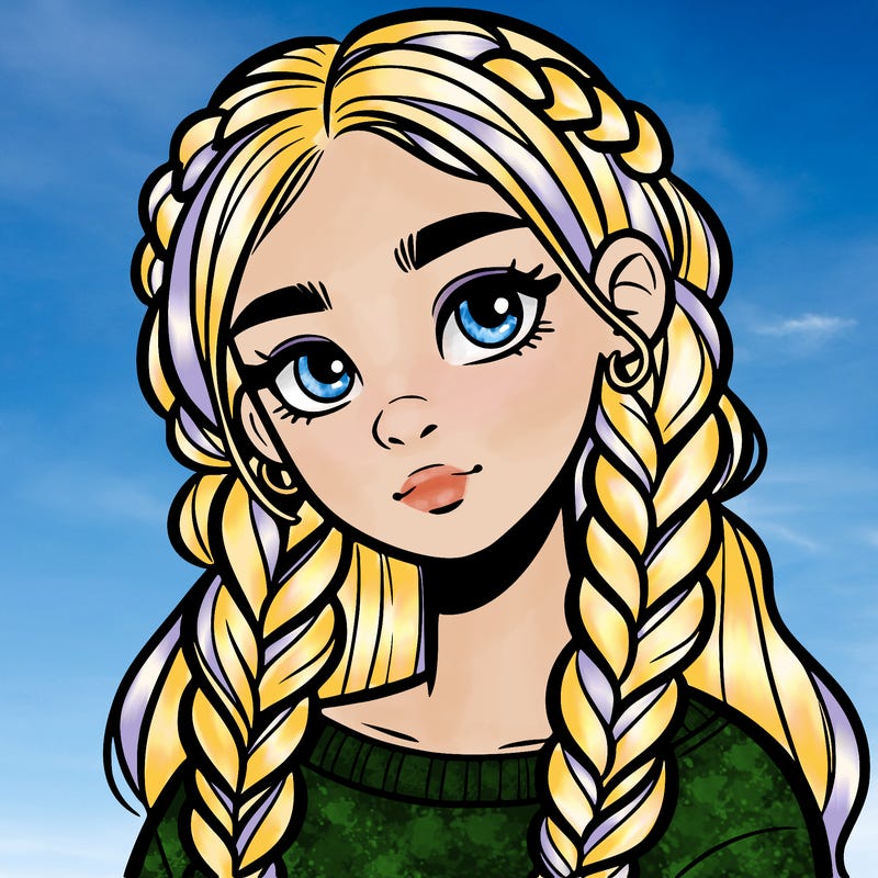 teen girl with braids in hair