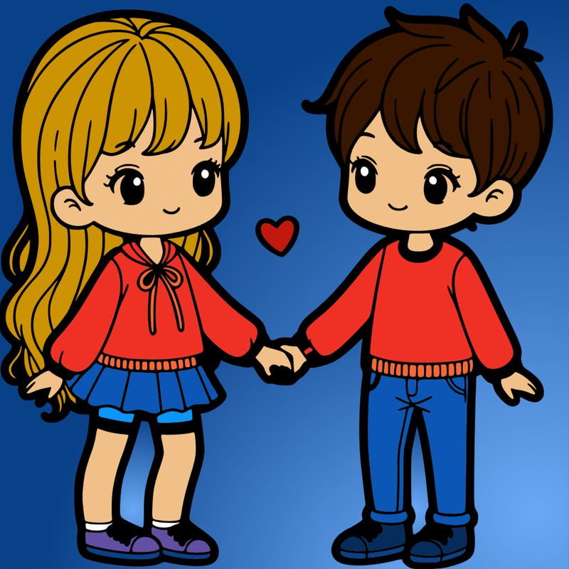girl and boy holding hands