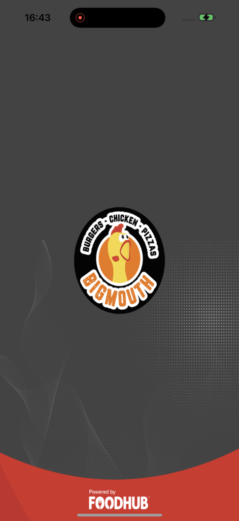 Big Mouth Peterborough - Big Mouth Peterborough food delivery app splash screen with chicken logo